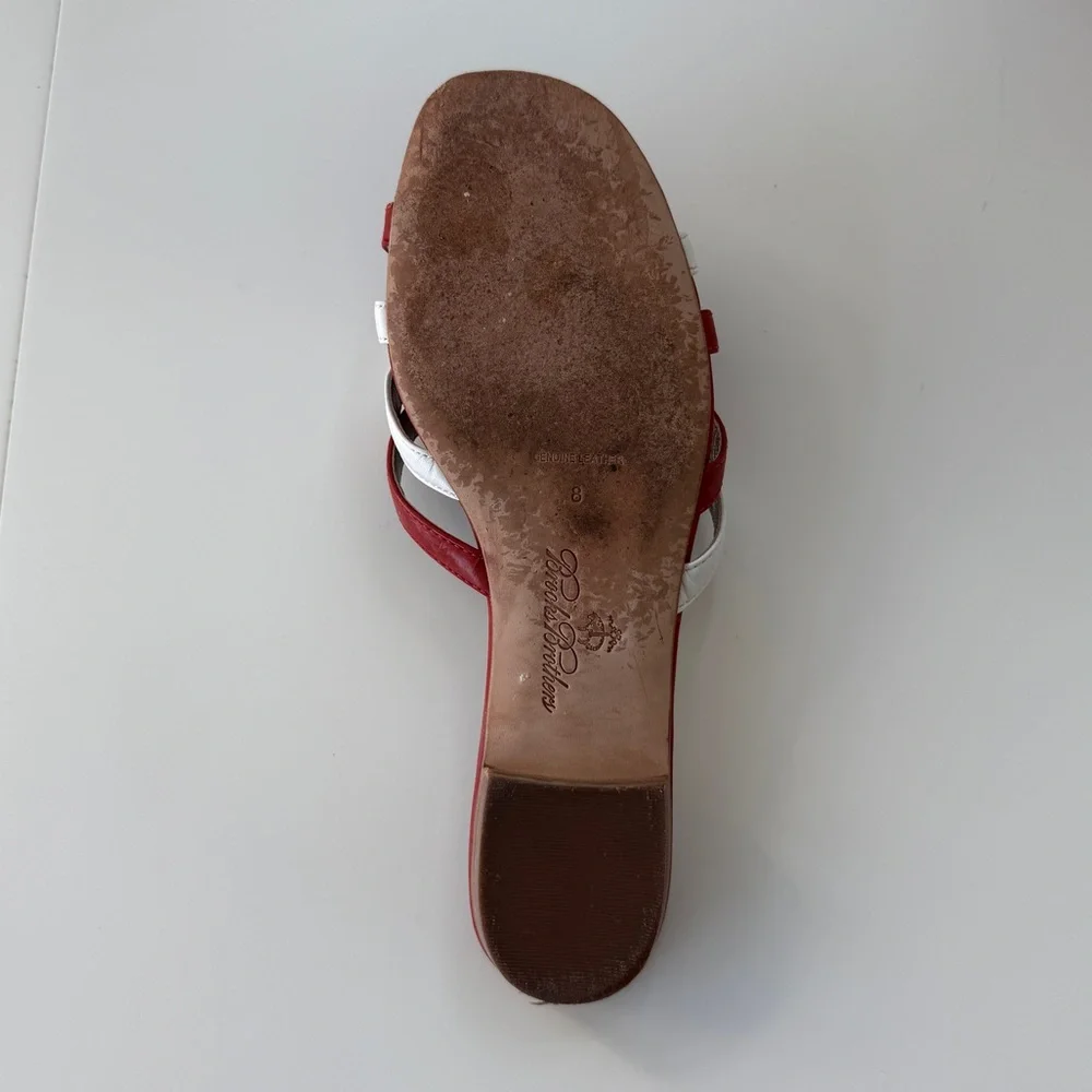 Brooks Brothers Red and White Women's Sandals - Picture 5 of 6